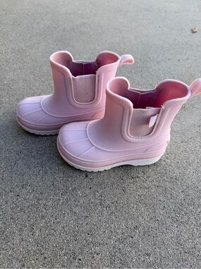 Toddler Pink Sperry Rain Boots - Lightweight Slip-On